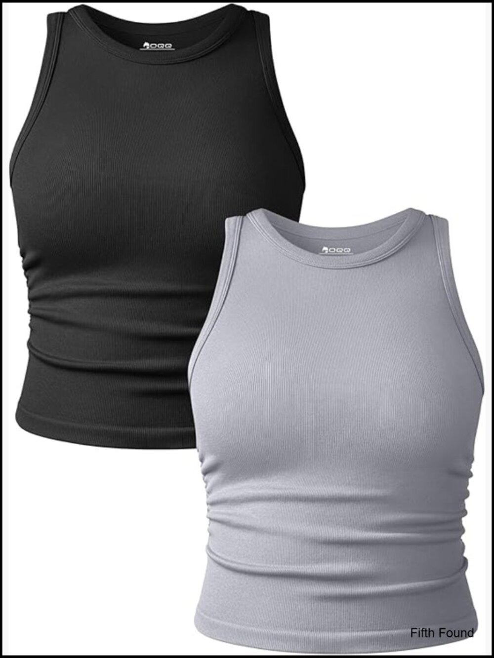 2 Piece Sleeveless Crop Tank Top Set Yoga Basic Camis